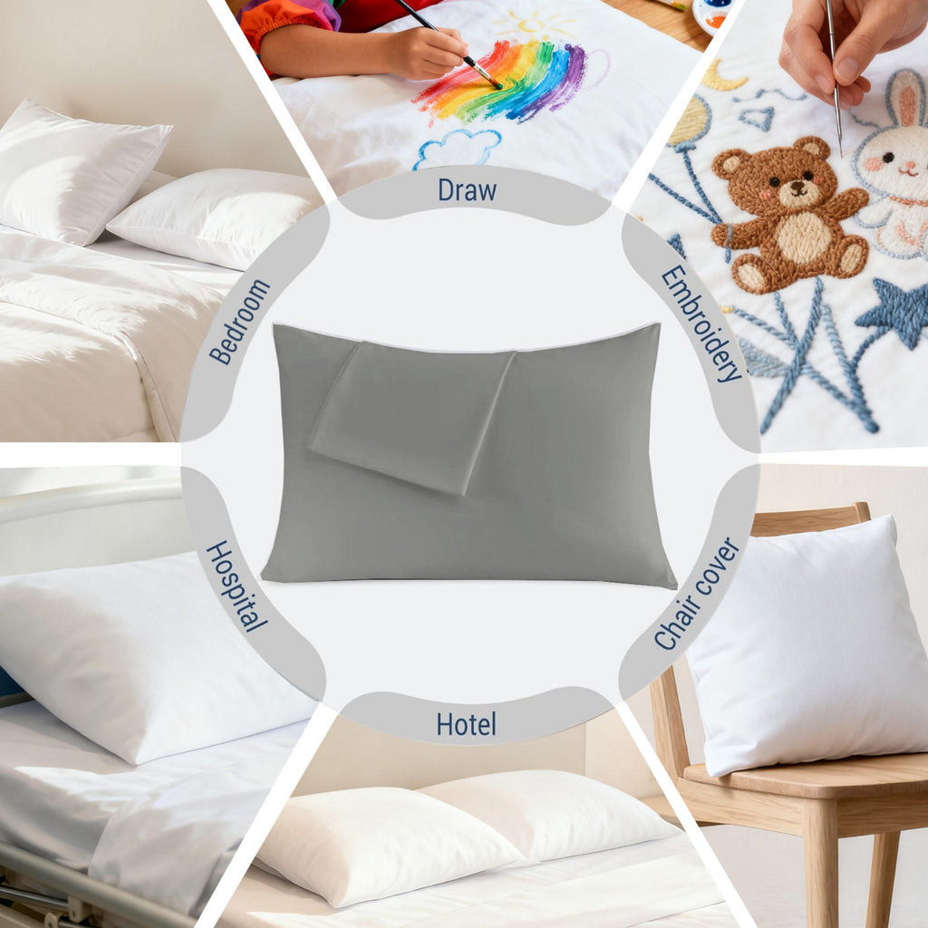 LeBonsoir Basics Lot de 2 taies d’oreiller en microfibre douce avec fermeture enveloppe gris clair - 65 x 65 cm