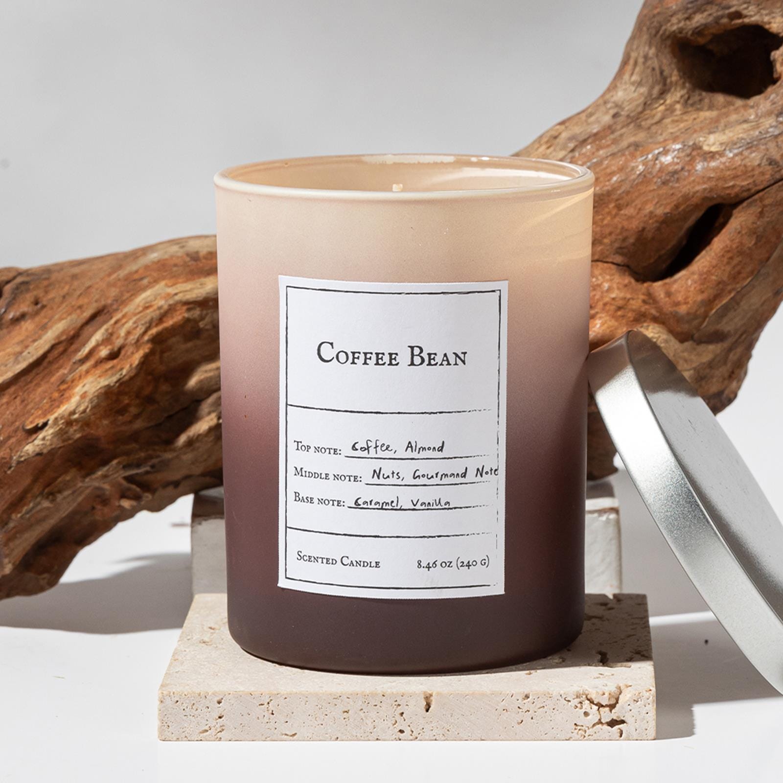 Zooly Bougie parfumée couleur dégradée dopamine - Grain de café, 240 g, 1 pièce
