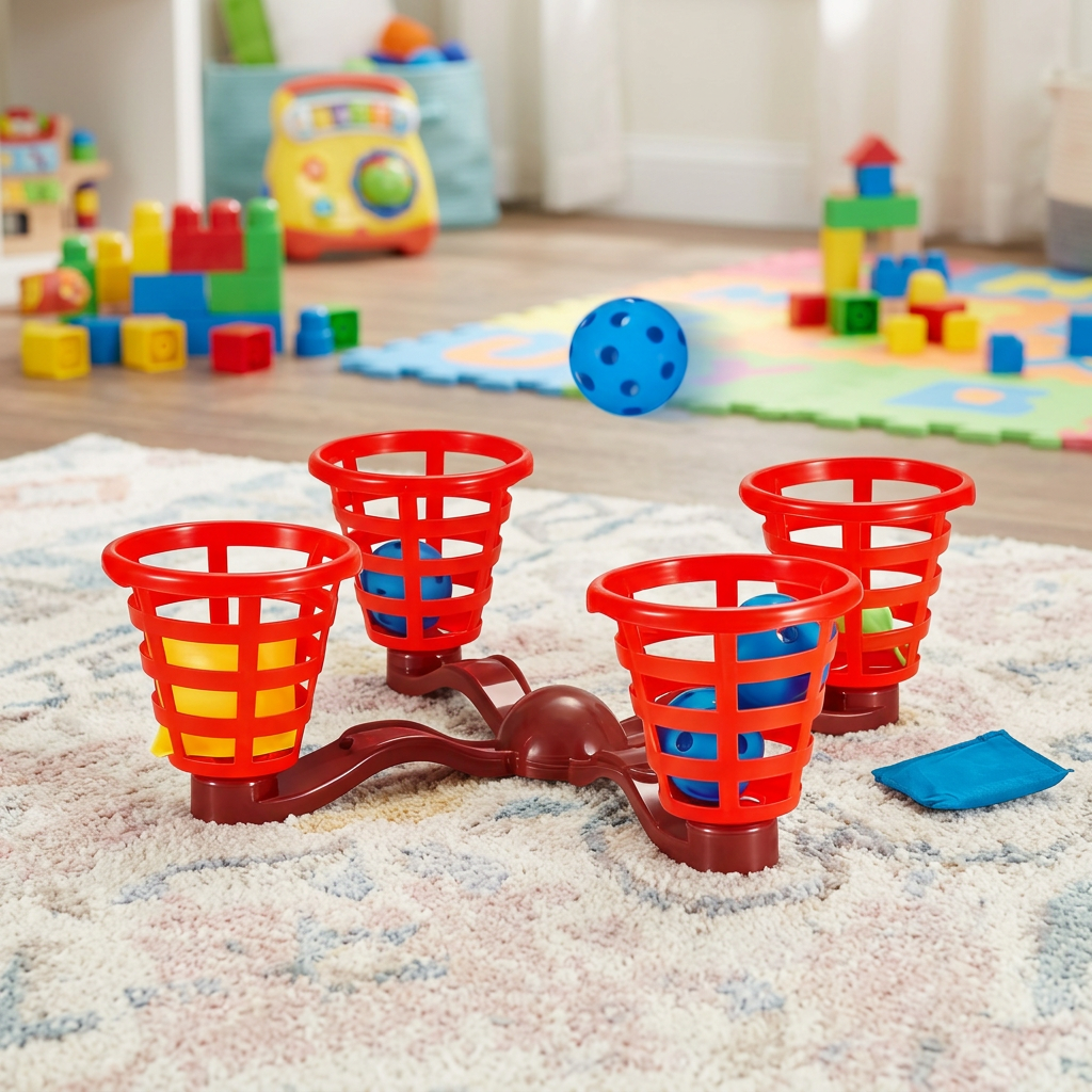 Jeu de basket-ball portable pour enfants CubiDoodle, mini panier en ABS avec ballon, hauteur réglable 100-150cm pour intérieur/extérieur