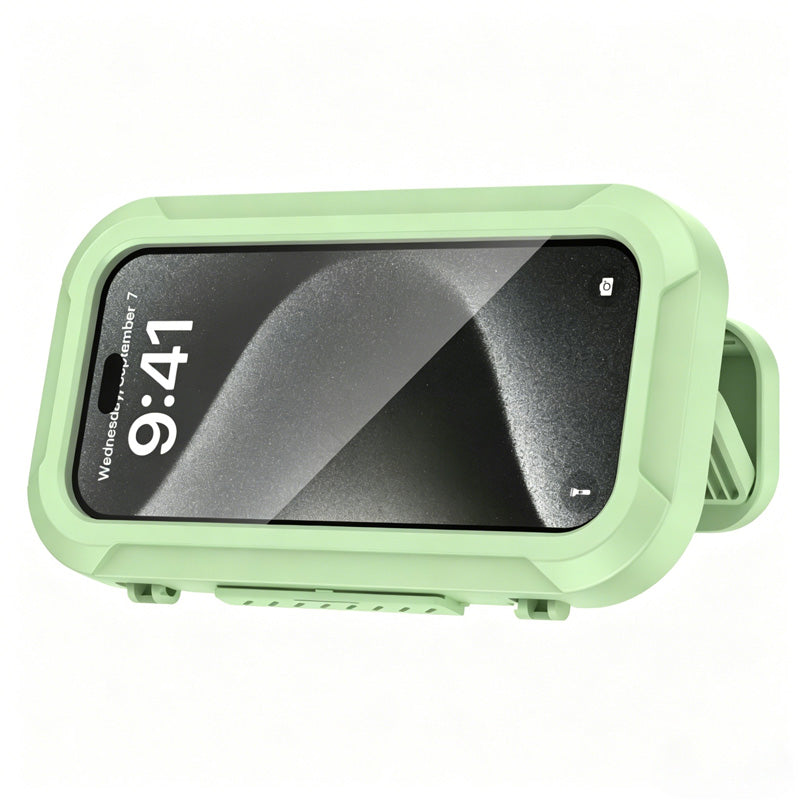 JORDAN&JUDY Étui étanche pour smartphone avec support étanche rotatif 360° tactile, sans perçage, pour la salle de bains, Vert