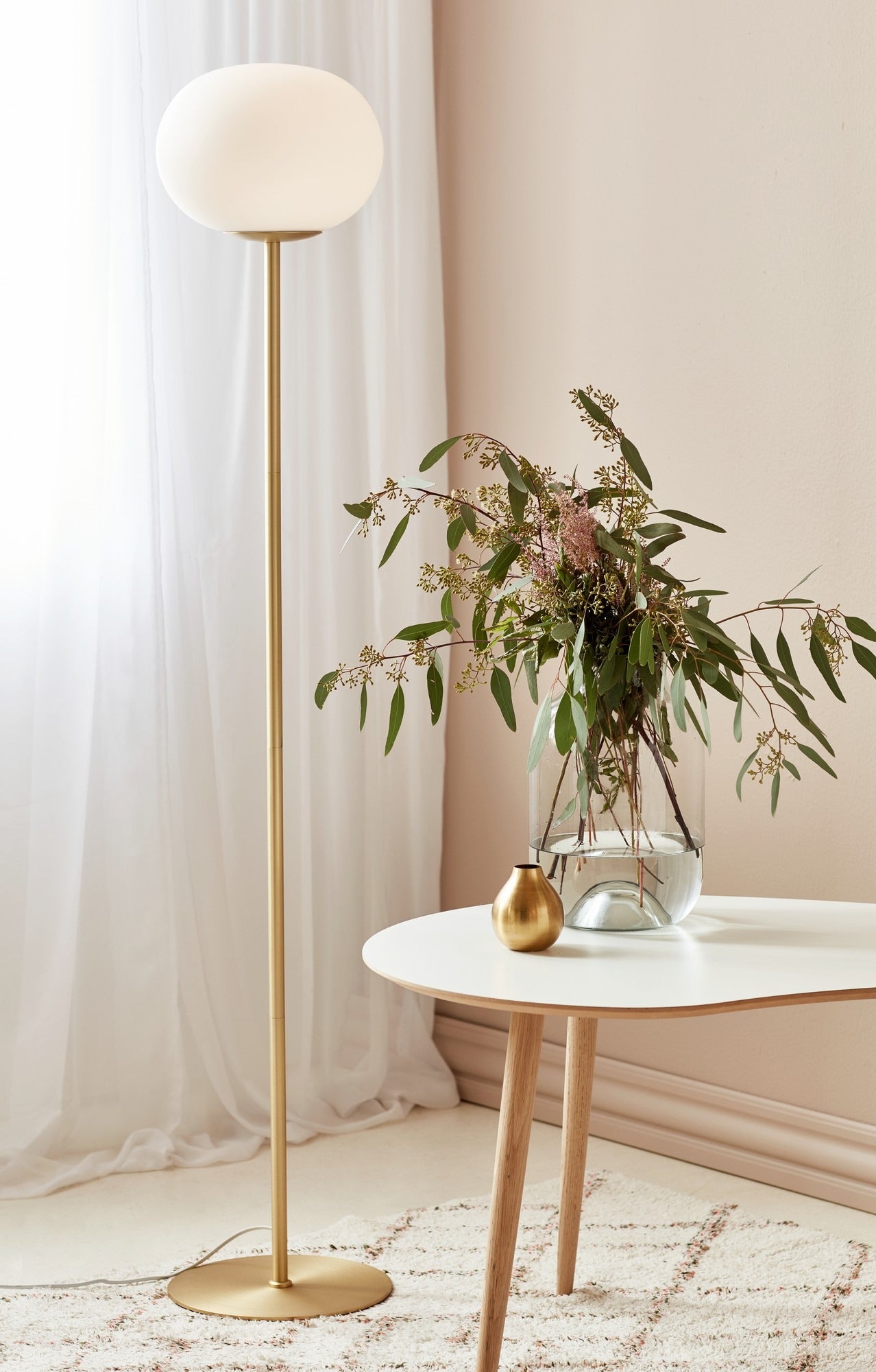 Lampadaire ALTON 27,5 verre et métal laiton IP20 E27 - Nordlux, Intérieur