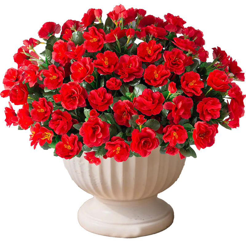 Yuejia Lot de 6 bouquets de fleurs artificielles en soie camélia rouge - 38 cm