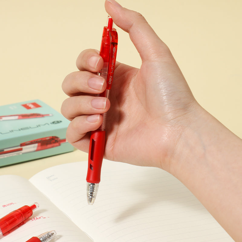Deli Lot de 12 stylos à encre gel rouge - 0,5 mm
