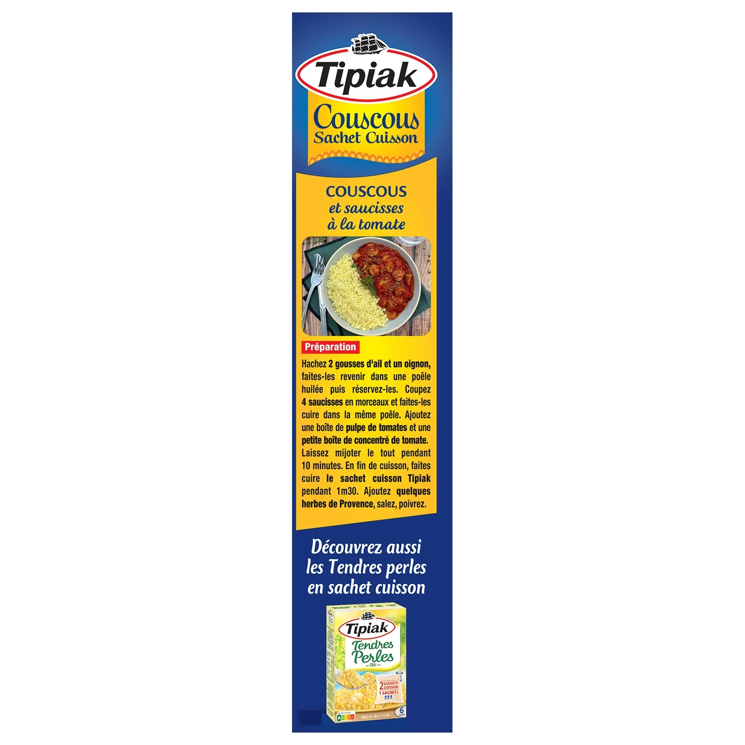 TIPIAK Couscous Sachet Cuisson 5 x 100g