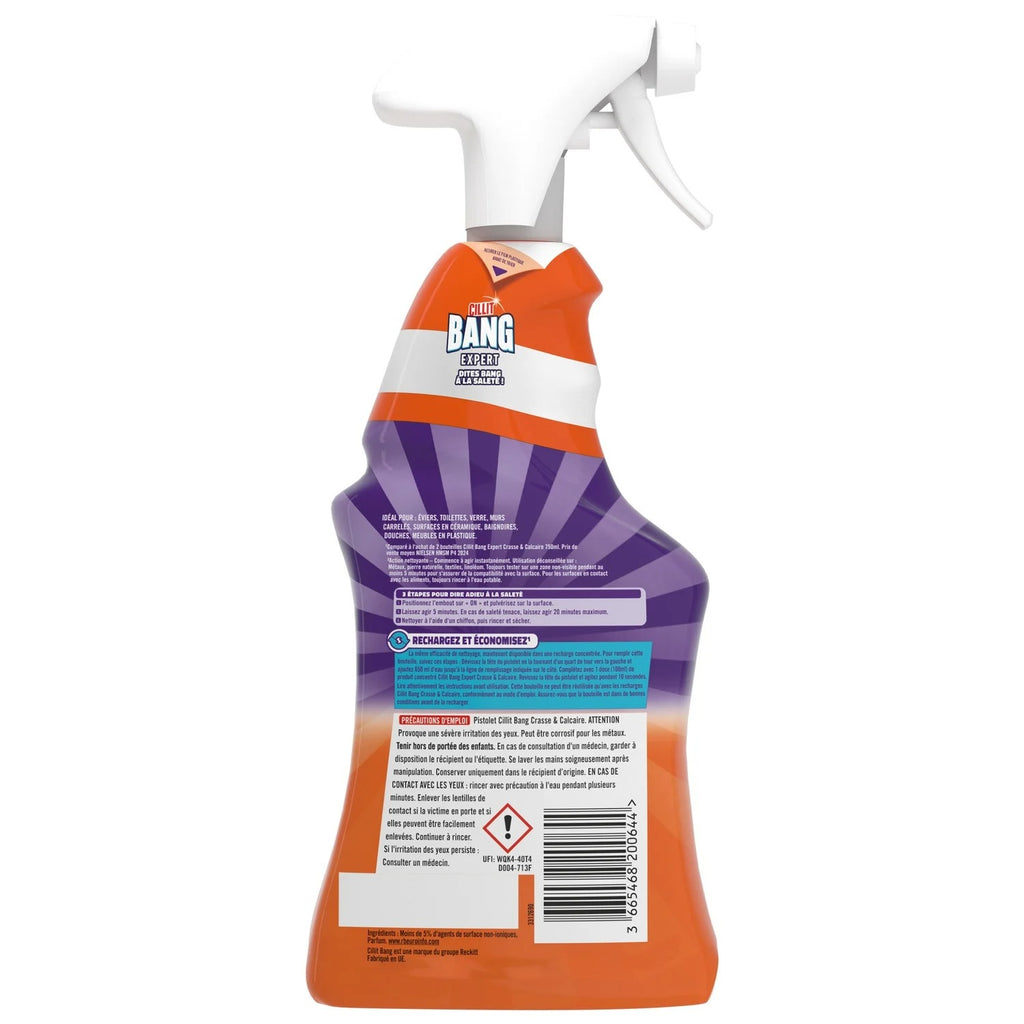 CILLIT BANG Expert Spray anticalcaire et dégraissant formule anti-redépôt 750 ml