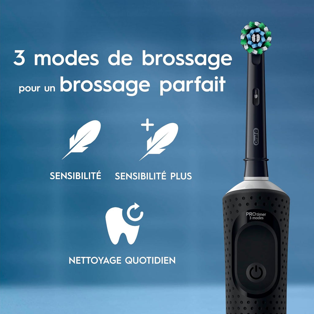 Oral-B Vitality Pro D103 Duo Pack - Brosses à Dents Électriques Rechargeables - Noir & Bleu - 3 Modes de Brossage