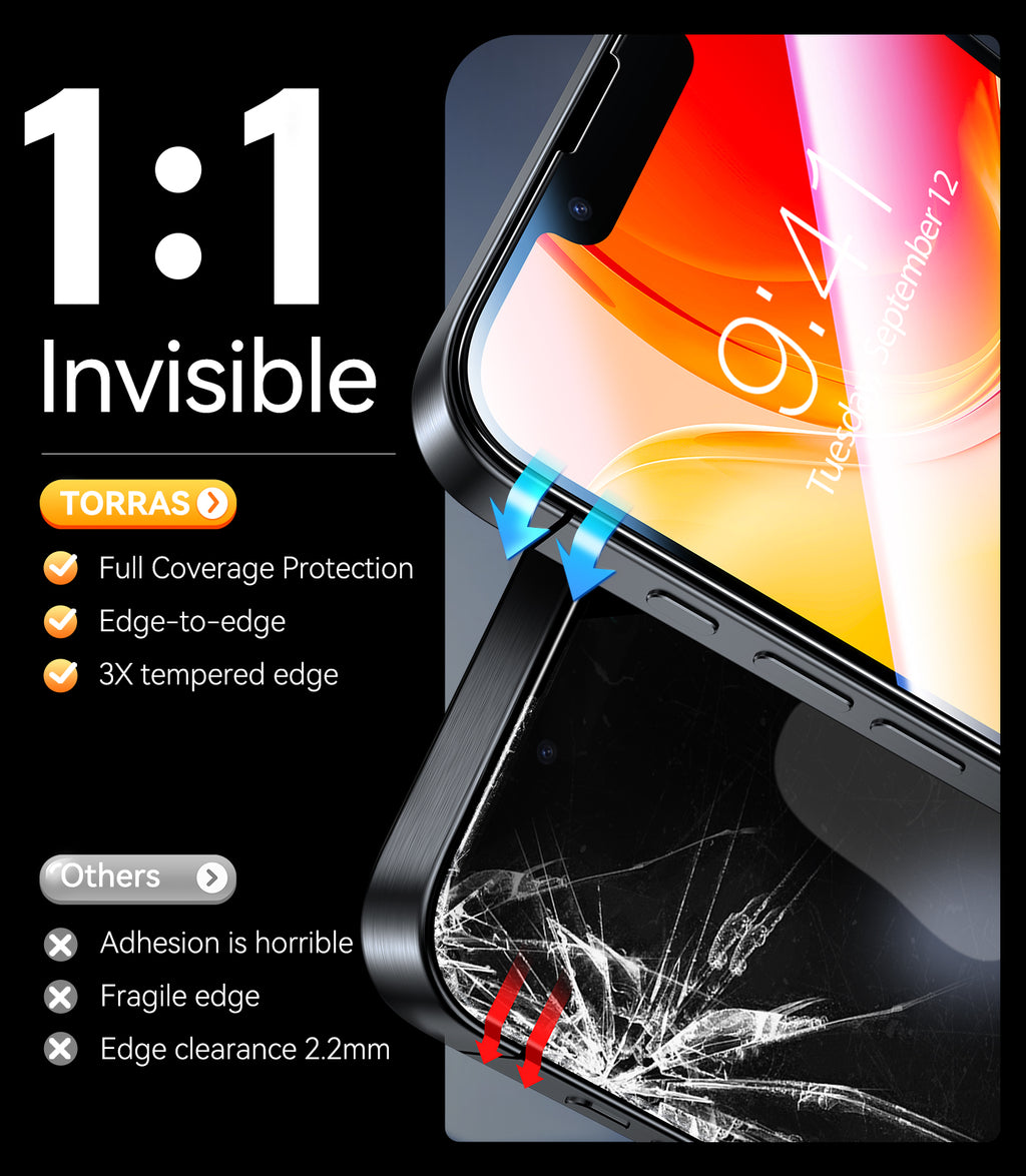 TORRAS Protection d’écran Install Master pour iPhone 17 Pro Max - Transparent