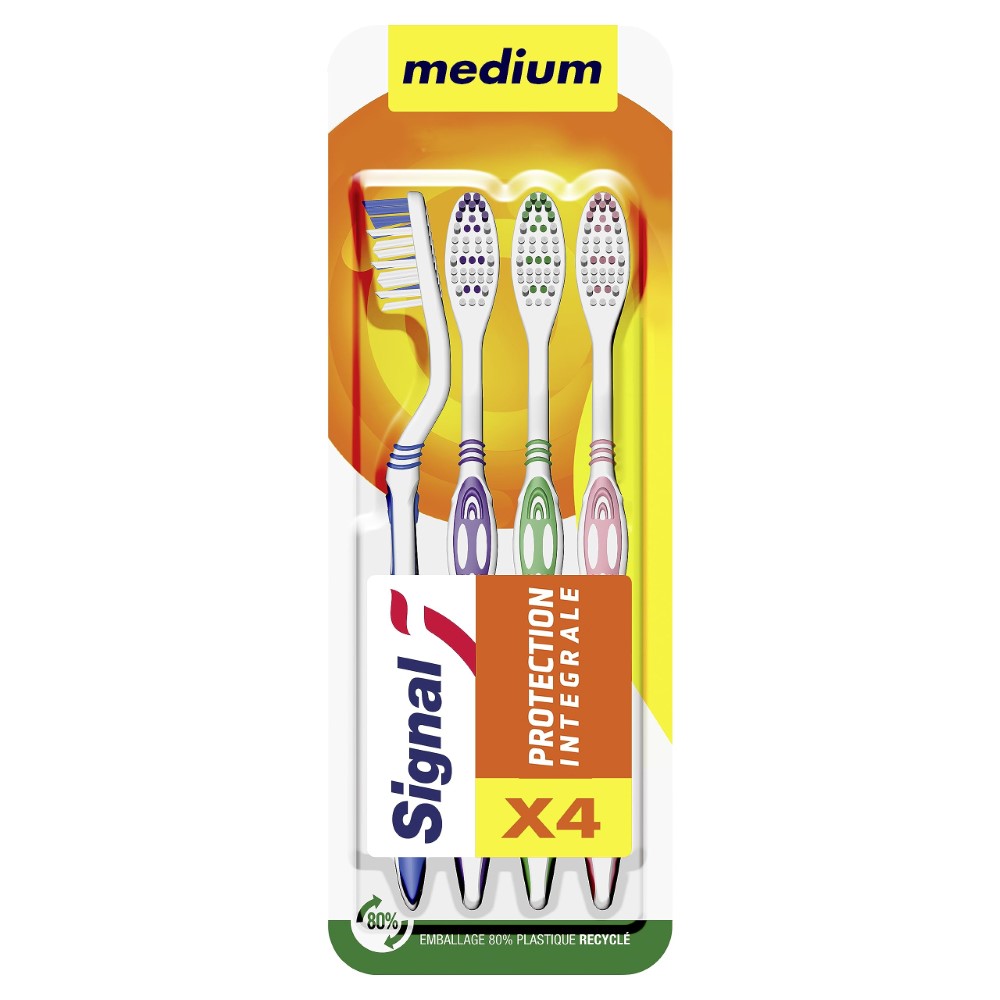 SIGNAL Brosse à Dents Protection Integrale Medium Lot de 4