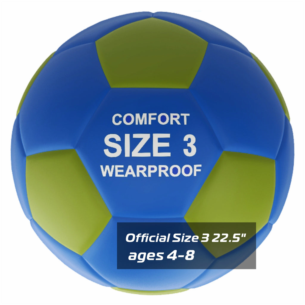 LONGSAIL Ballon de football en caoutchouc haute qualité bleu/vert - Taille 3