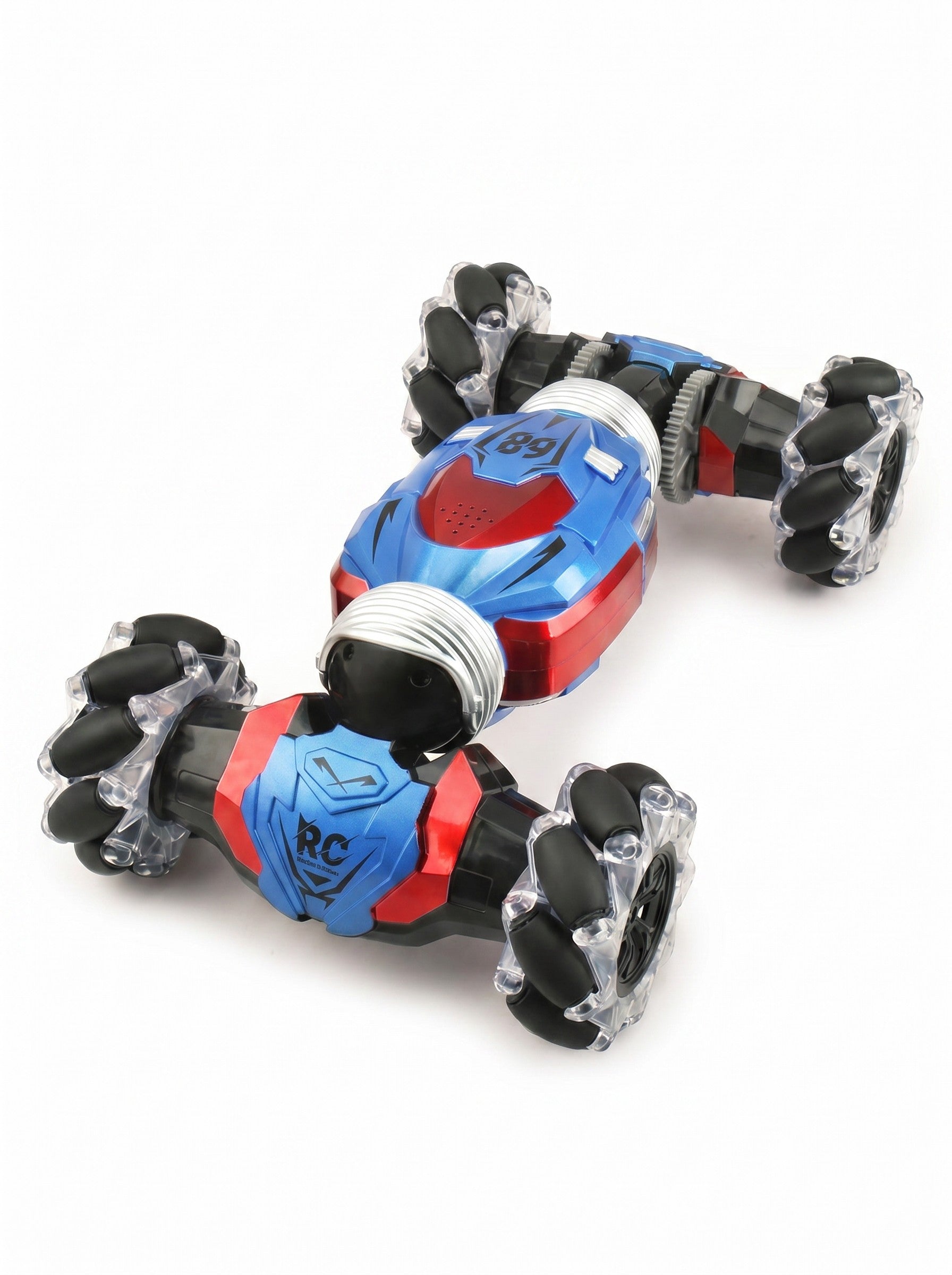 S4DRC HYPER 1:16 Voiture de Cascade RC Contrôlée par Gestes, Véhicule de Drift Tout-Terrain Transformable 4WD, Doubles Radiocommandes avec Lumières LED, Cadeau Jouet pour Enfants, One Piece en Bleu