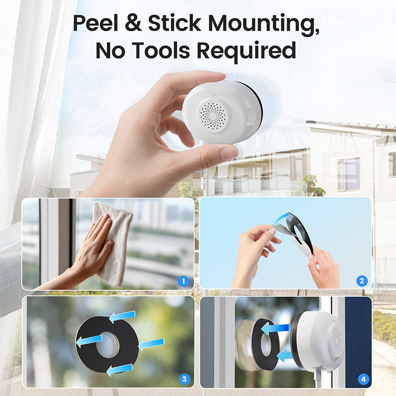 ZOSI Caméra de sécurité Wi‑Fi pour la maison C680, 3 MP, 2K, caméra de sécurité pour fenêtre, vision nocturne en couleur, fixation sur prise intérieure