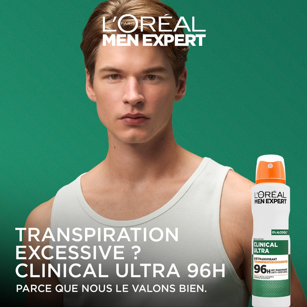 L'Oréal Men Expert 96 h Spray Déodorant Anti-Transpirant Anti-Odeur, 150 ml