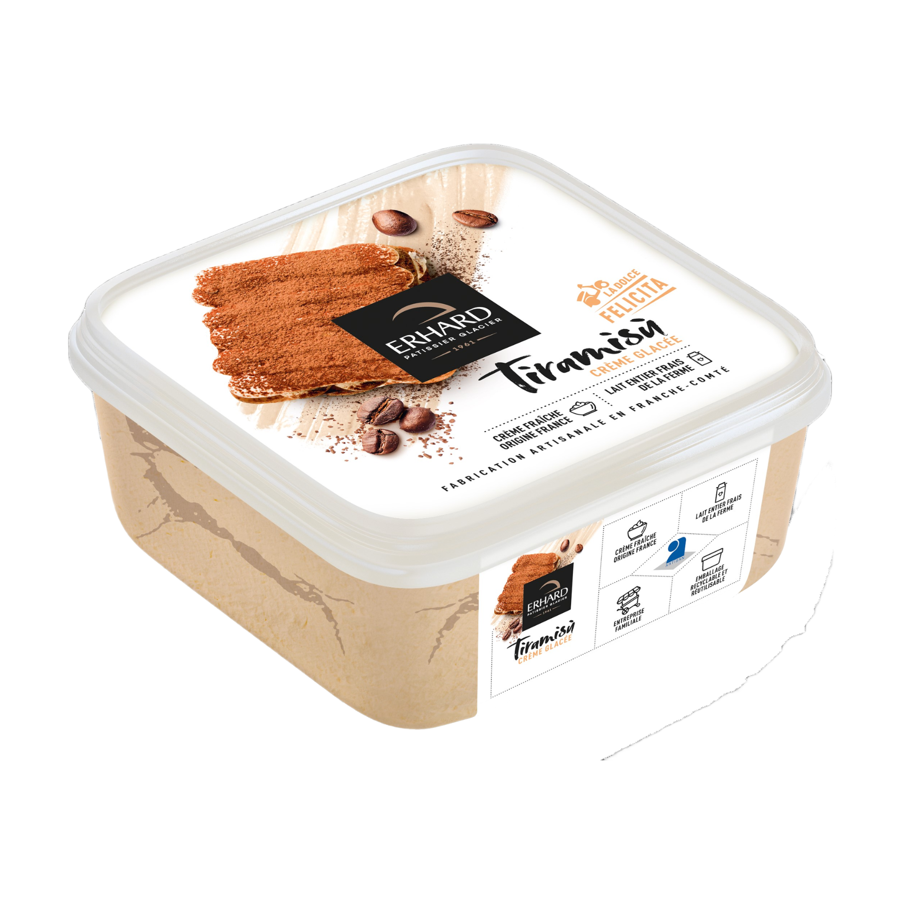 ERHARD Crème glacée tiramisu - 450 g