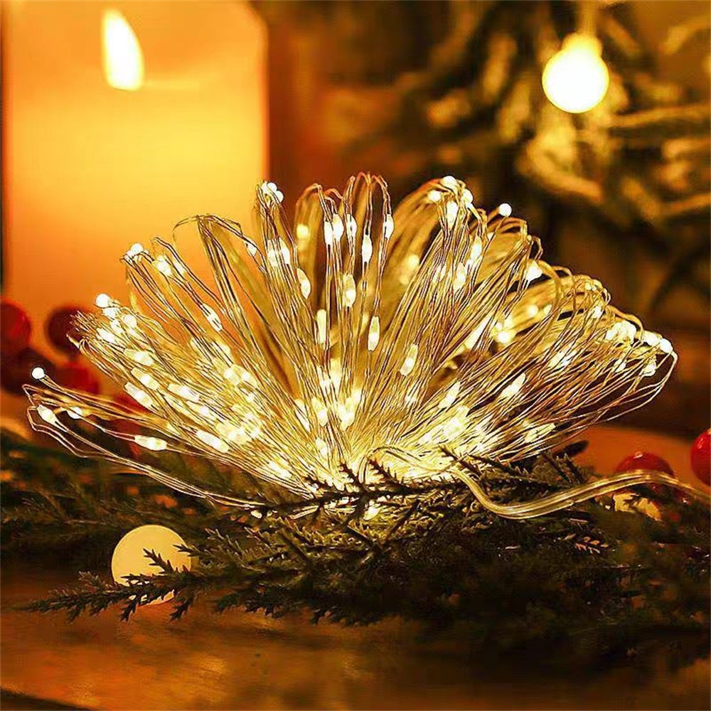 VIVREAL Lot de 2 guirlandes lumineuses solaires à fil de cuivre pour extérieur, 49 pi, 75 LED blanc chaud, 8 modes, étanches – Modèle IL-CSL-BB01, promotion du Nouvel An, meilleures idées cadeaux