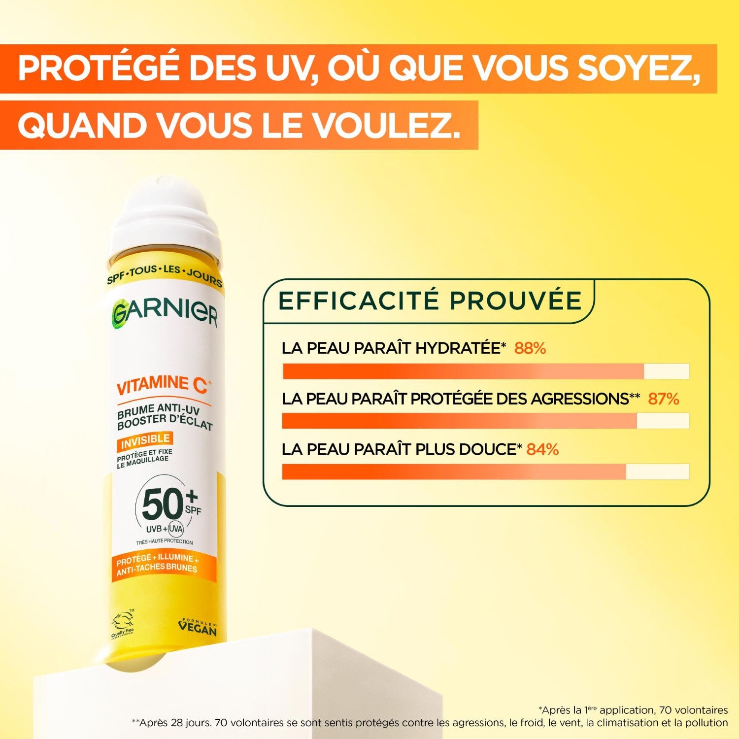 Garnier SkinActive Vitamine C Brume Anti-UV Booster d'Éclat SPF50+ 75 ml