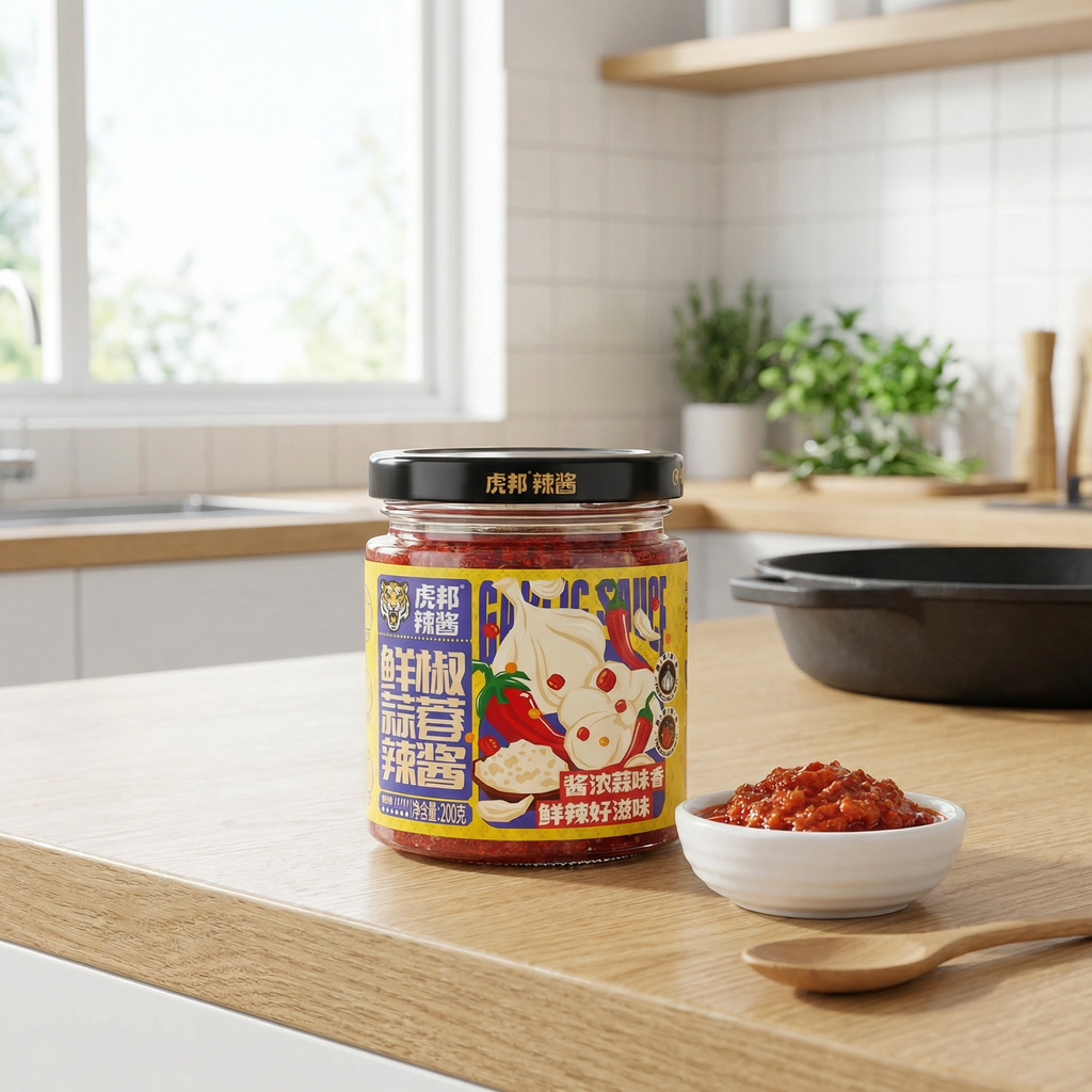 Sauce Piquante HB Tête de Tigre - Sauce Fraîche Piment et Ail 200g