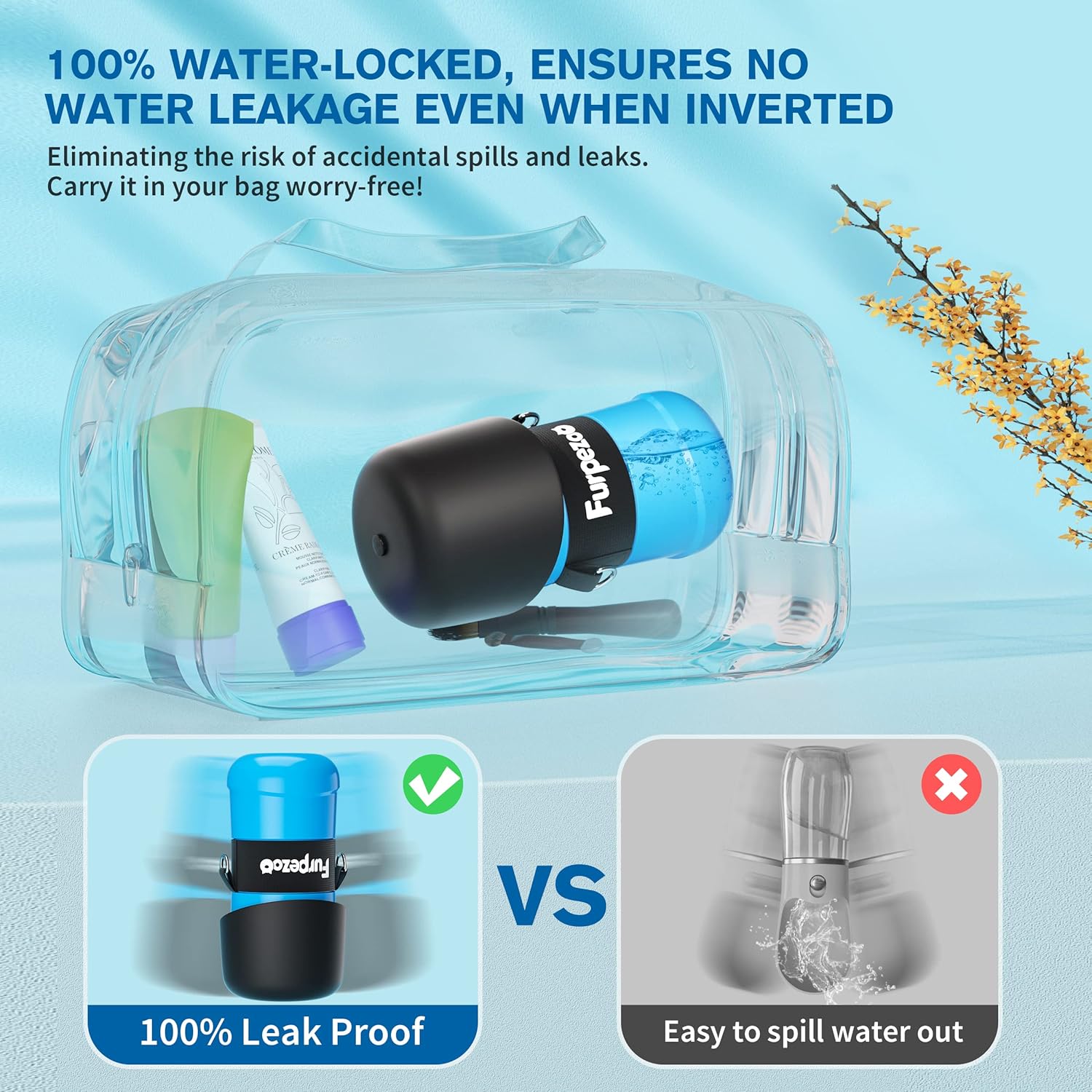PECUTE PWB-BL01 Gourde d’extérieur pour animaux de compagnie bleu - 800 ml