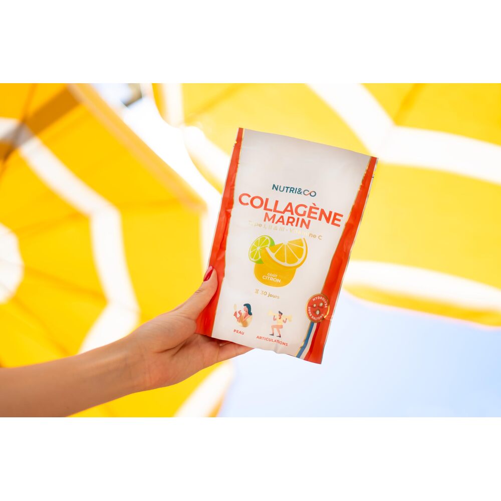 Nutri&Co Collagène marin type 1, 2 et 3 - goût citron - 180 g