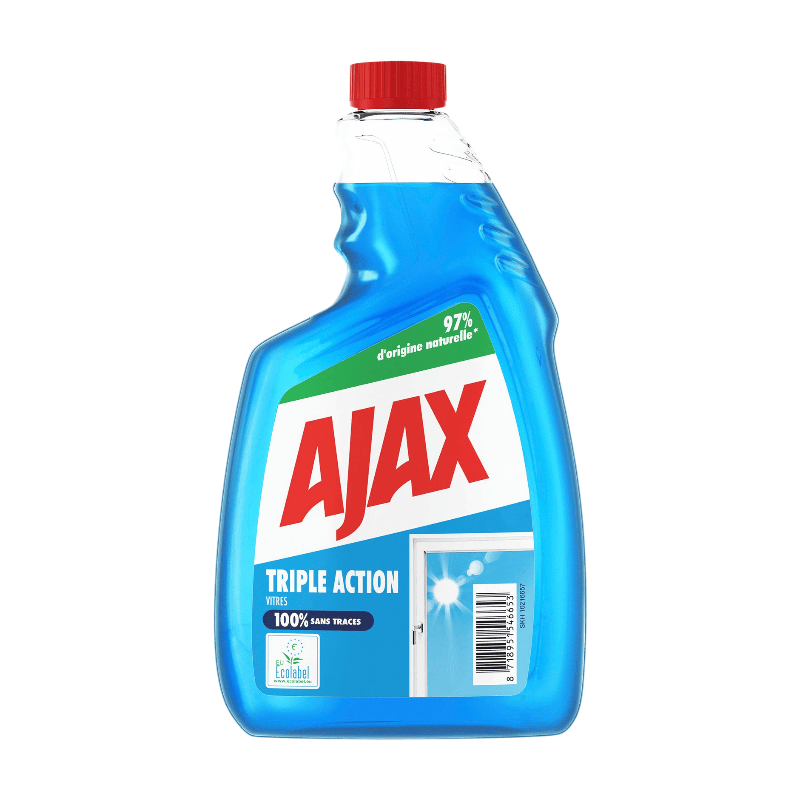 AJAX Triple Action Spray nettoyant vitres sans traces prêt à l'emploi Menthe 750 ml