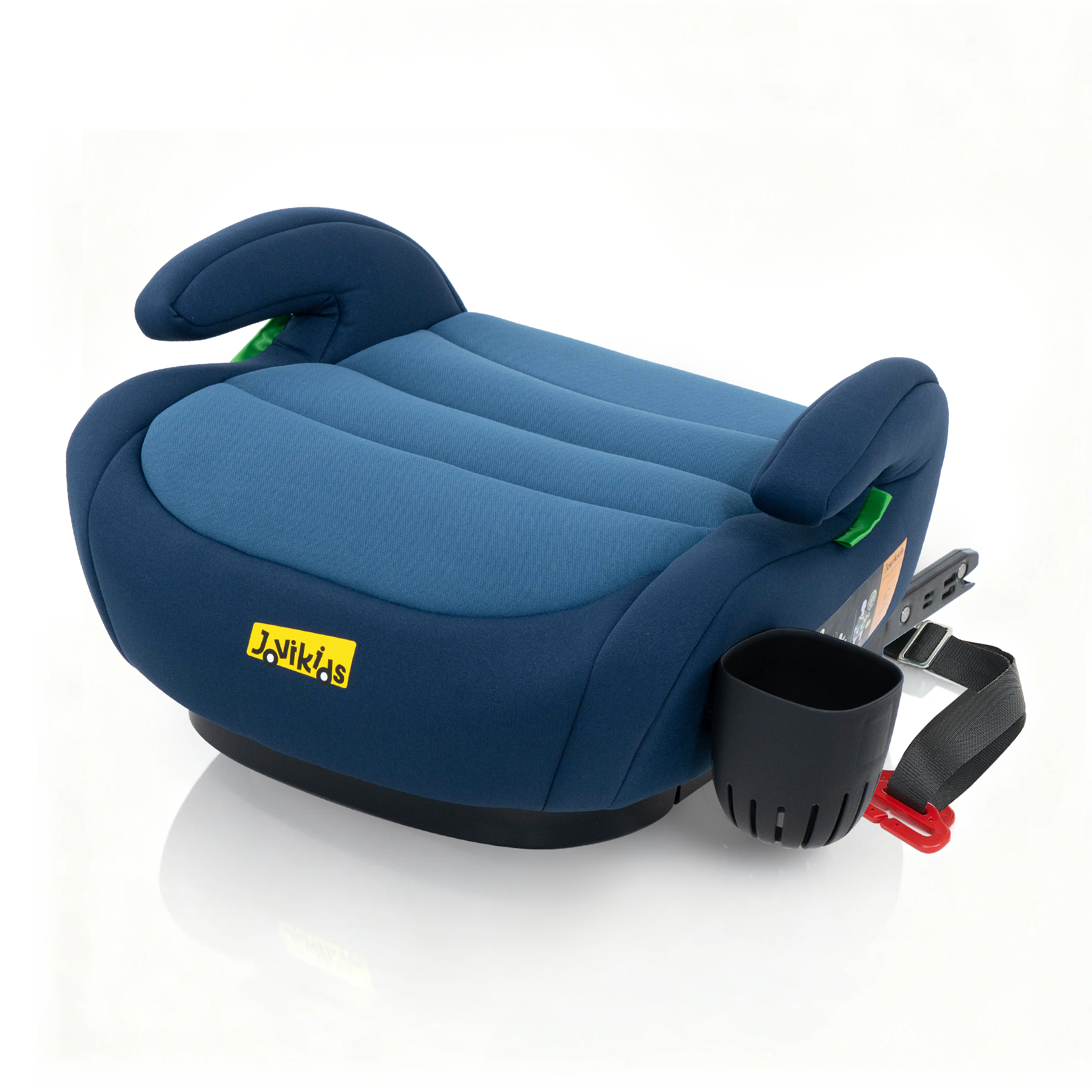 Jovikids OHHO +ISOFIX ECE R129 Siège auto rehausseur pour enfants de 15–36 kg avec rembourrage en tissu épaissi et porte-gobelet, facile à nettoyer - Bleu océan