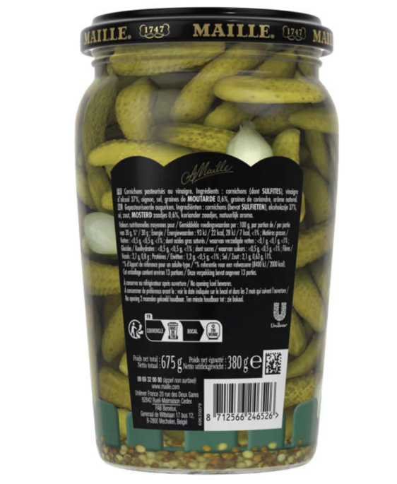 Maille Cornichons extra mini bocal 380 g