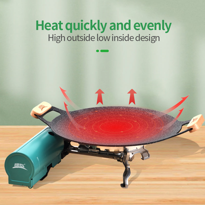 BRS P27 Poêle à griller multifonction camping extérieur avec anneau antidérapant 34 cm de diamètre