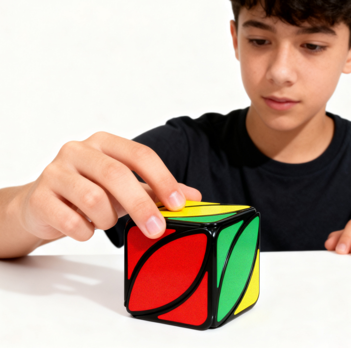 GAN Cube modifié en forme de feuille d'érable, conception traditionnelle avec autocollants, jouet casse-tête fantaisie