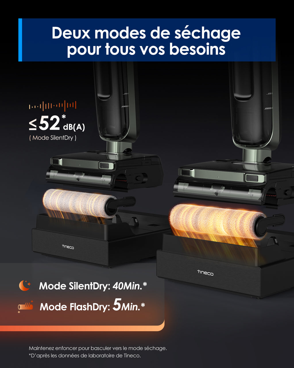 Tineco Floor ONE S7 Master Aspirateur Laveur, Raclette Anti-Traces, Corps Ultra-Plat de 9,9 cm, 23 kPa, FlashDry, Lumière DustReveal Verte à 150°