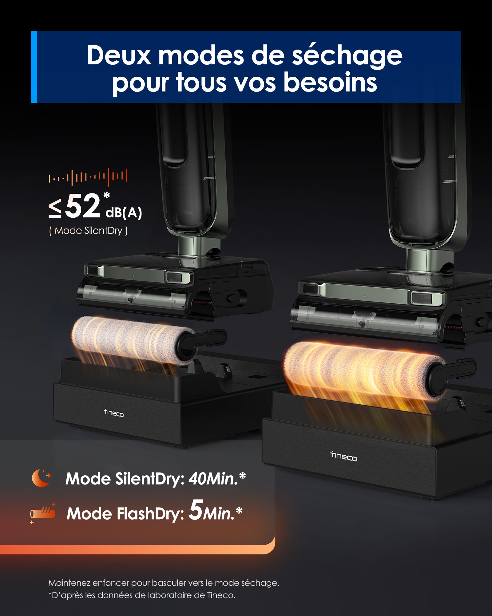 Tineco Floor ONE S7 Master Aspirateur Laveur, Raclette Anti-Traces, Corps Ultra-Plat de 9,9 cm, 23 kPa, FlashDry, Lumière DustReveal Verte à 150°
