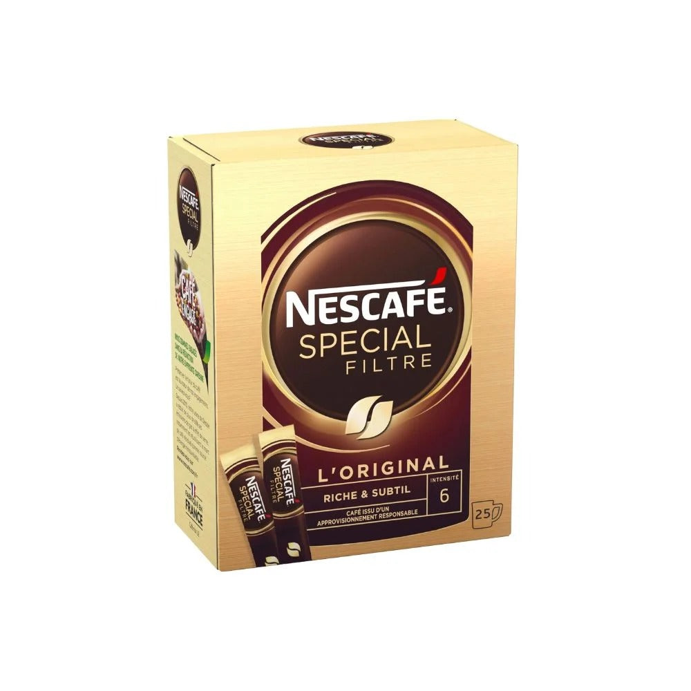 NESCAFÉ Special Filter Café Noir Instantané, Lot de 25 Sticks, 50 g