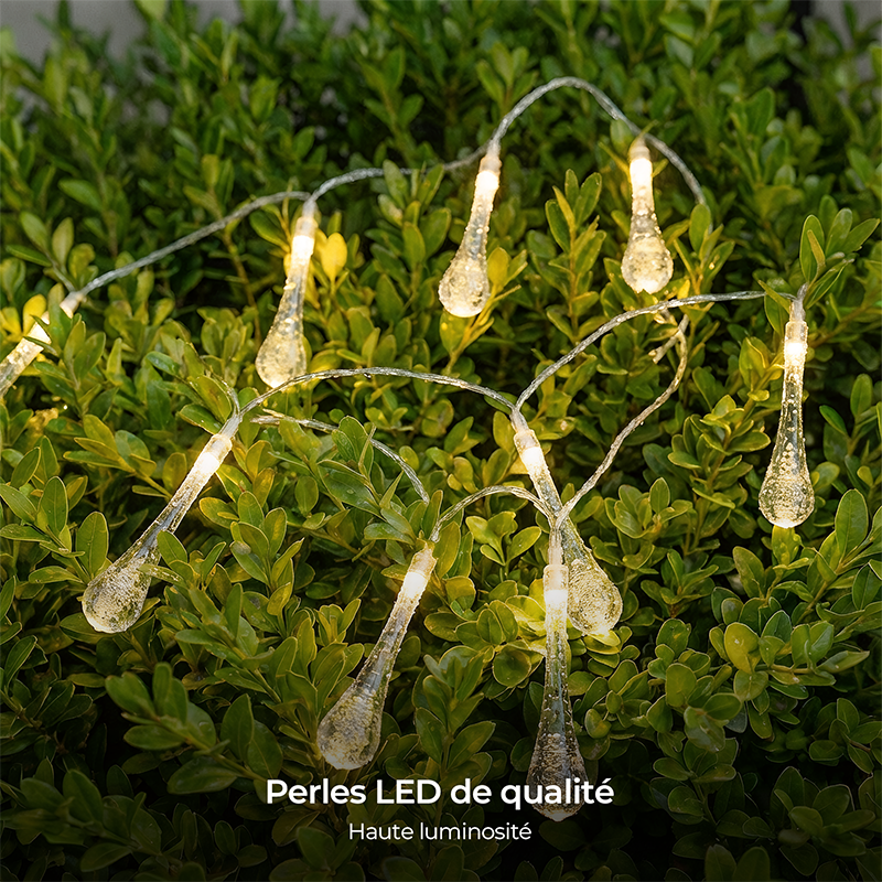 M.TK MOVETECK Guirlande lumineuse féerique de Noël extérieure à piles 8 m 100 LED étanche blanc chaud pour Noël balcon camping chambre fête jardin sans piles
