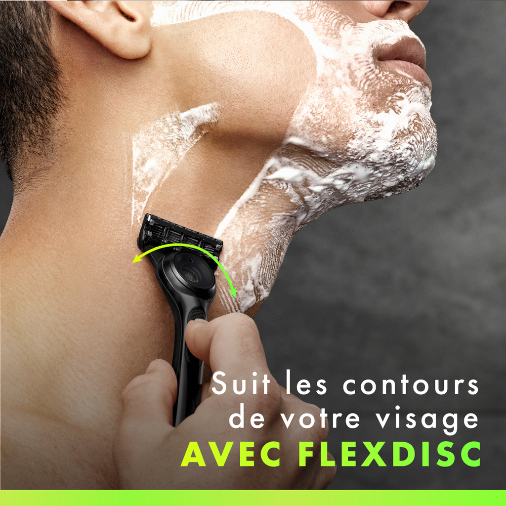 Gillette Labs Rasoir Homme, 1 Recharge, Multicolore, Edition UCL | Manche Réutilisable en Métal, Cartouche de Rechange à Lames Affutées, Tête Flexible, Rasage avec la Technologie FlexDisc 2D
