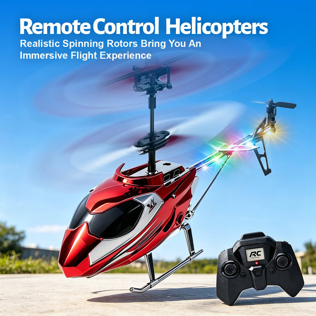 Jouet hélicoptère RC, avion télécommandé à coque en alliage avec lumière LED, décollage et atterrissage à une touche pour enfants