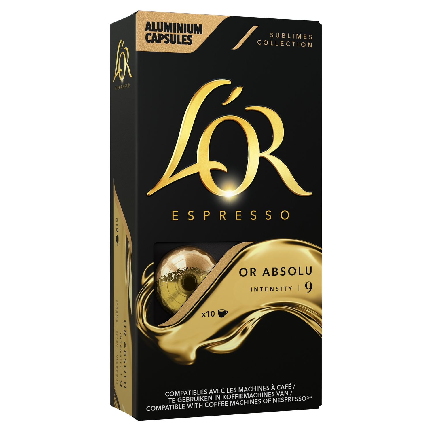 L'OR Capsules Espresso Or Absolu Intensité 6 compatible Nespresso x10