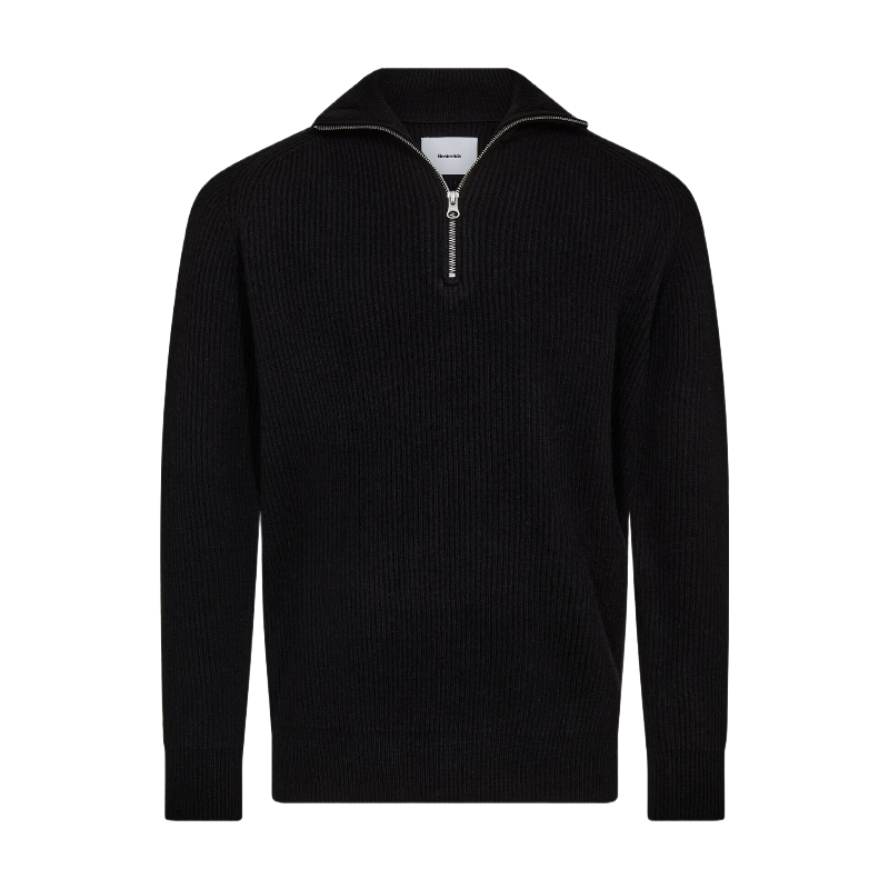 Resteröds Liam Pull-over à zip en maille - Noir - M