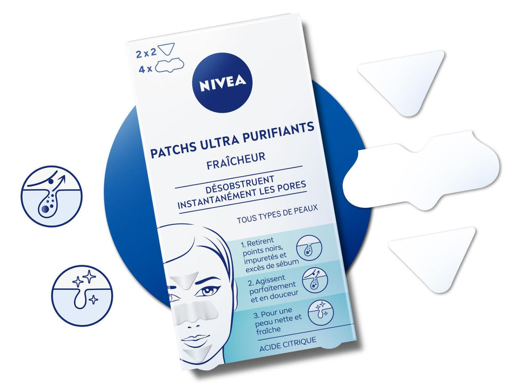 NIVEA Patchs visage ultra purifiants, Fraîcheur, 6 patchs