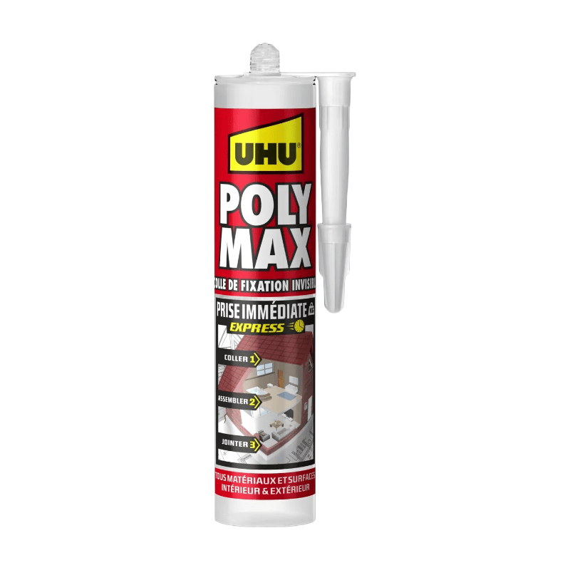 UHU POLY MAX PRISE IMMEDIATE INVISIBLE Cartouche 300g