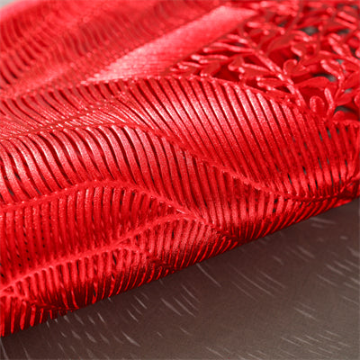 Lot de 6 sets de table ronds en PVC rouges motif fleur de mer, sets de table décoratifs pour fêtes, dessous de vase, sets de table pour fêtes et mariages