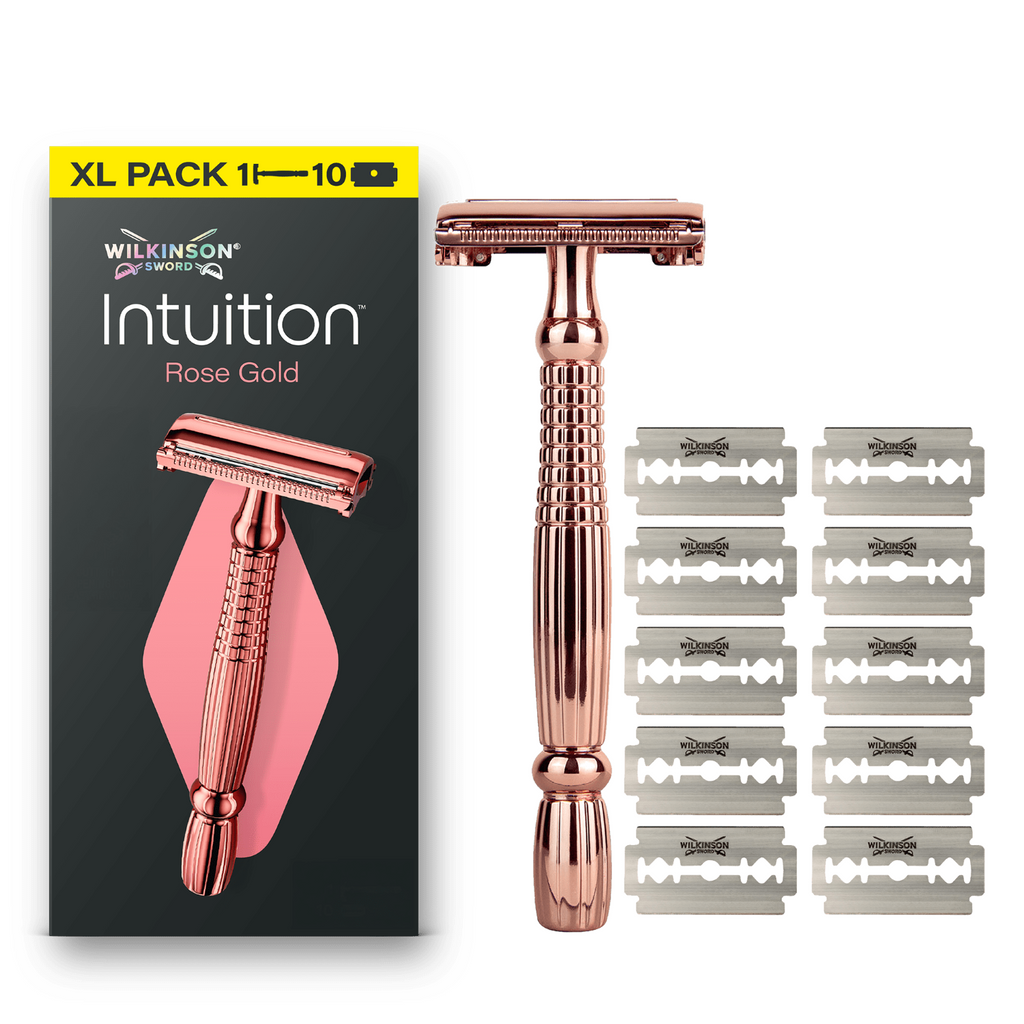 WILKINSON SWORD Intuition Rose Gold - Rasoir de Sà»reté Femme - 1 Manche + 10 Recharges