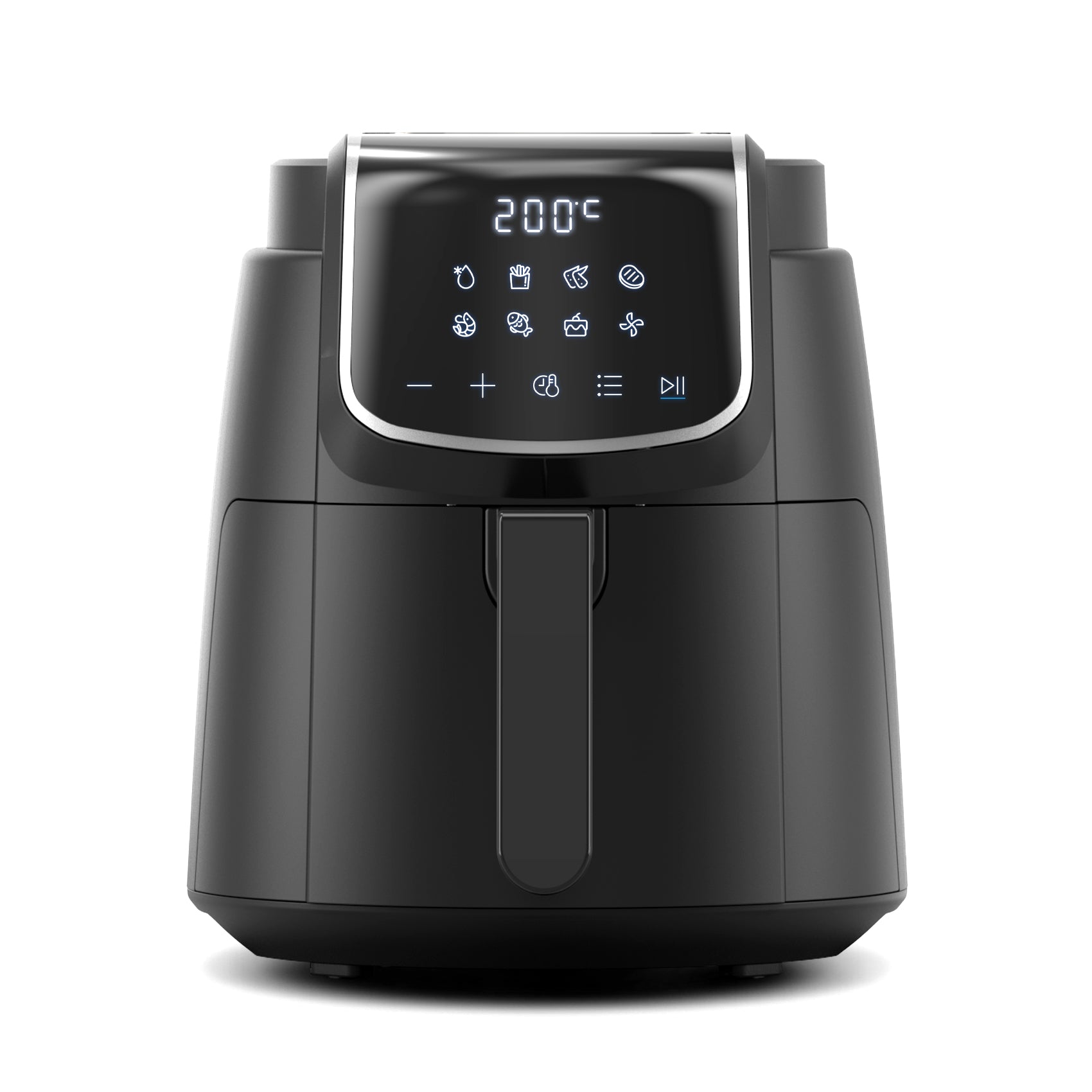 Friteuse sans huile Midea - 4 L, 1500 W, 8 modes préréglés, 35-200 °C, Cuisson, Rôtissage, Gril, Décongélation, Alarme de secouage, Minuterie de 60 minutes, 41 recettes