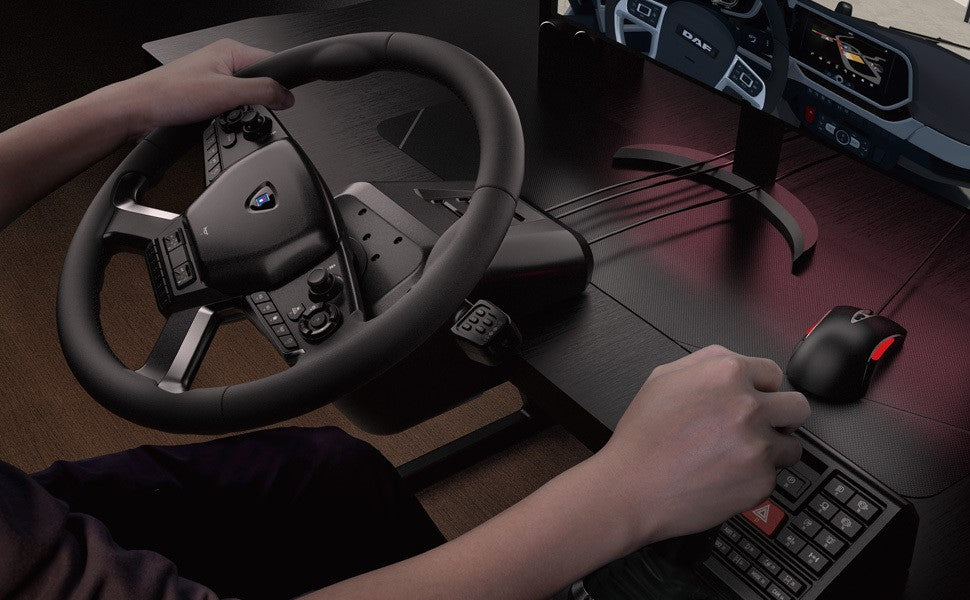 Hori Système de contrôle de camion Force Feedback Control System pour PC - Inclus Volant, Levier de commande et Pédales