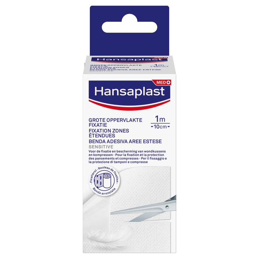 HANSAPLAST Sensitive Bande adhésive fixation zones étendues - 1 m x 10 cm
