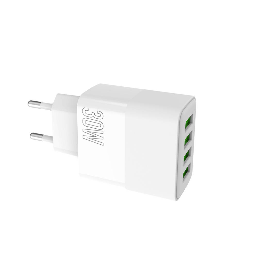PAVAREAL K10EU Chargeur 4 USB 30 W (IC indépendant) prend en charge la charge d'iPhone, iPad, téléphone Samsung