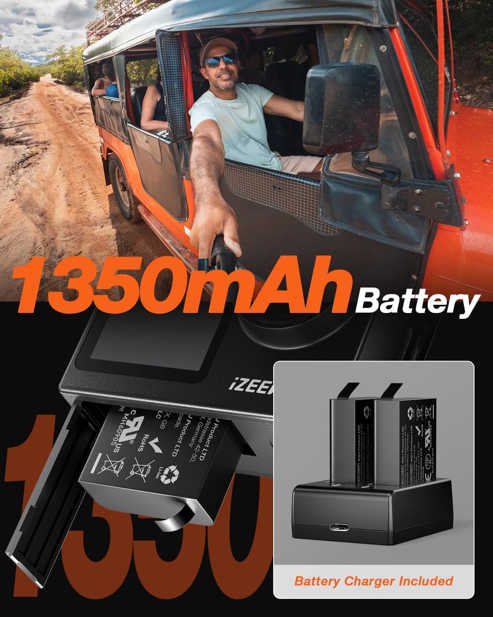 iZEEKER iA200 Caméra d'action 4K 30 fps 20 MP 40 m étanche
