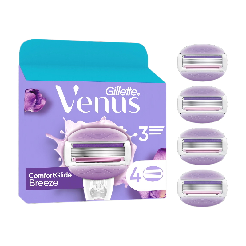 GILLETTE VENUS ComfortGlide Breeze - Recharges De Lames De Rasoir - 4 Unités