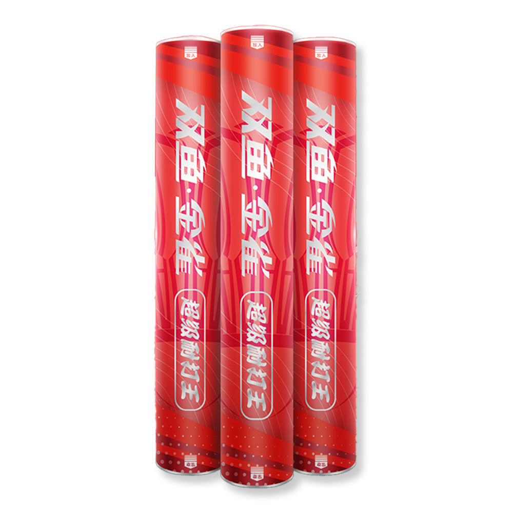 DOUBLE FISH JinQue Super King Lot de 12 volants en plumes de canard de vitesse 77 - Rouge