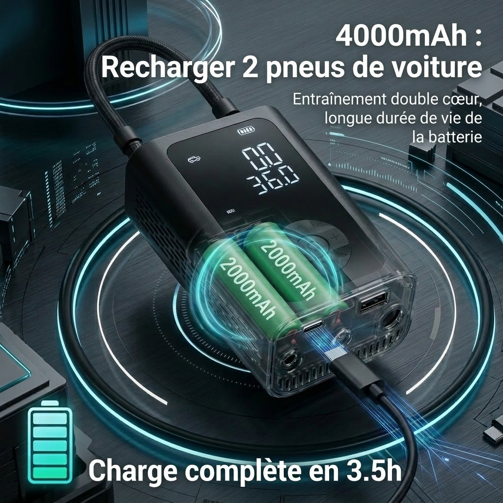 Gonfleur portable Porbi Q19, Noir