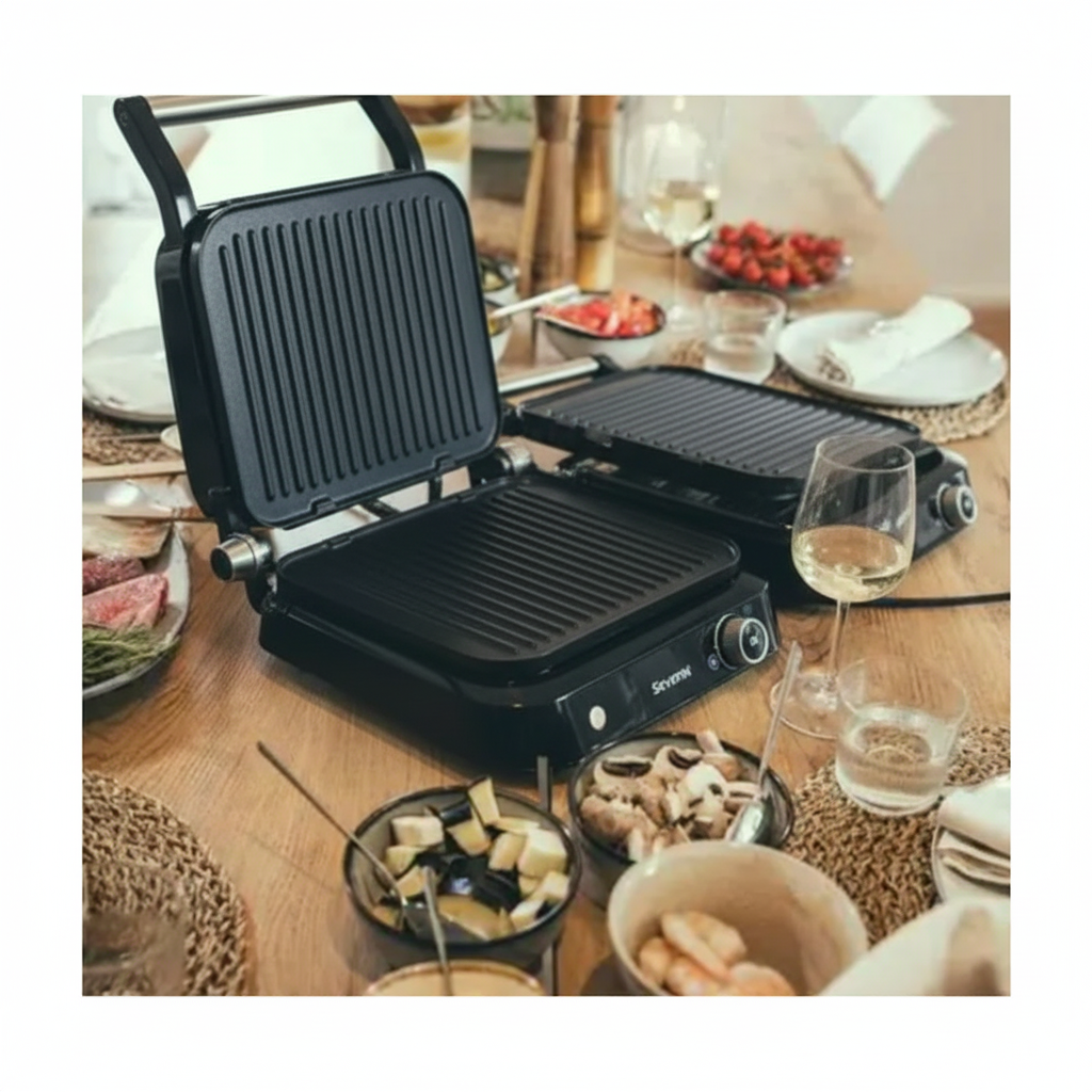 Severin KG 2395 SEVINI Pro Grill de contact - 7 programmes automatiques - 230 °C max - revêtement antiadhésif ILAG