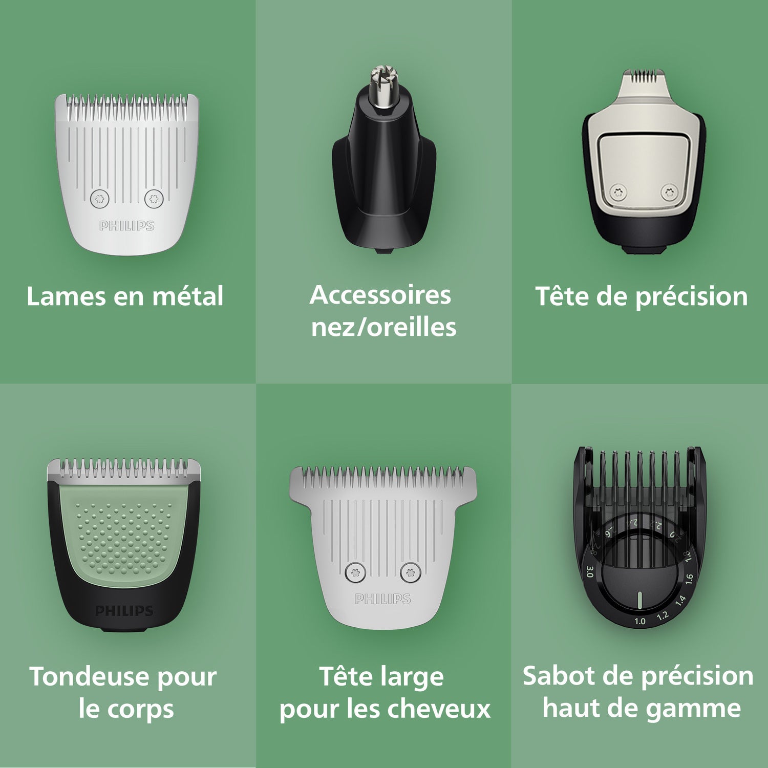 Philips Series 7000 MG7941/15 Tondeuse pour corps homme avec 17 accessoires visage, cheveux et corps, technologie BeardSense, sabot de précision premium, 120 min d'autonomie, 100 % étanche - Gris