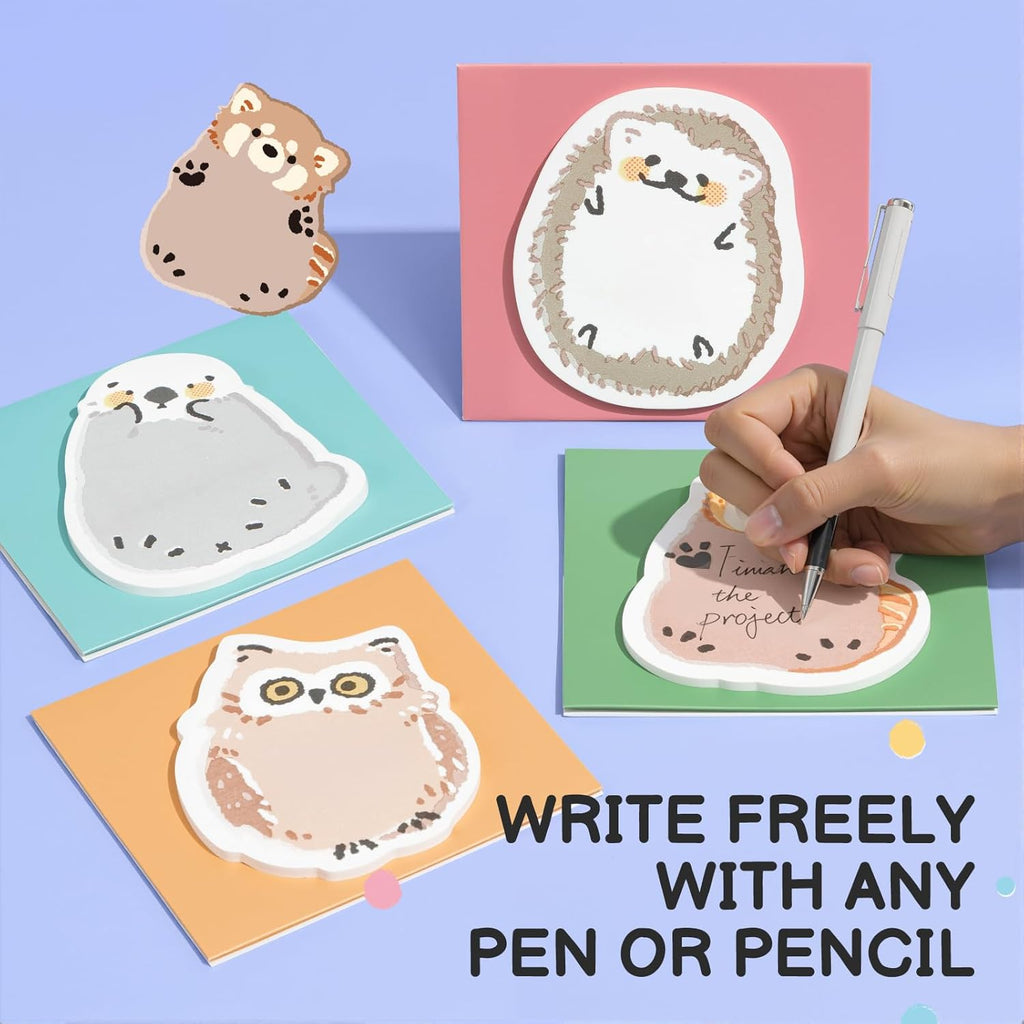 M&G Notes adhésives animaux gonflés, 30 feuilles, 3 x 2 po, Blocs mémo mignons dessin animé, Notes autocollantes support pliable pour école bureau maison, Hibou